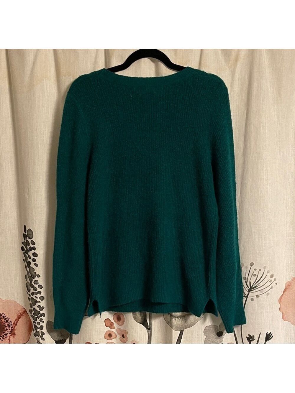 LOFT Teal Crew Neck Sweater Size Medium - Picture 6 of 6